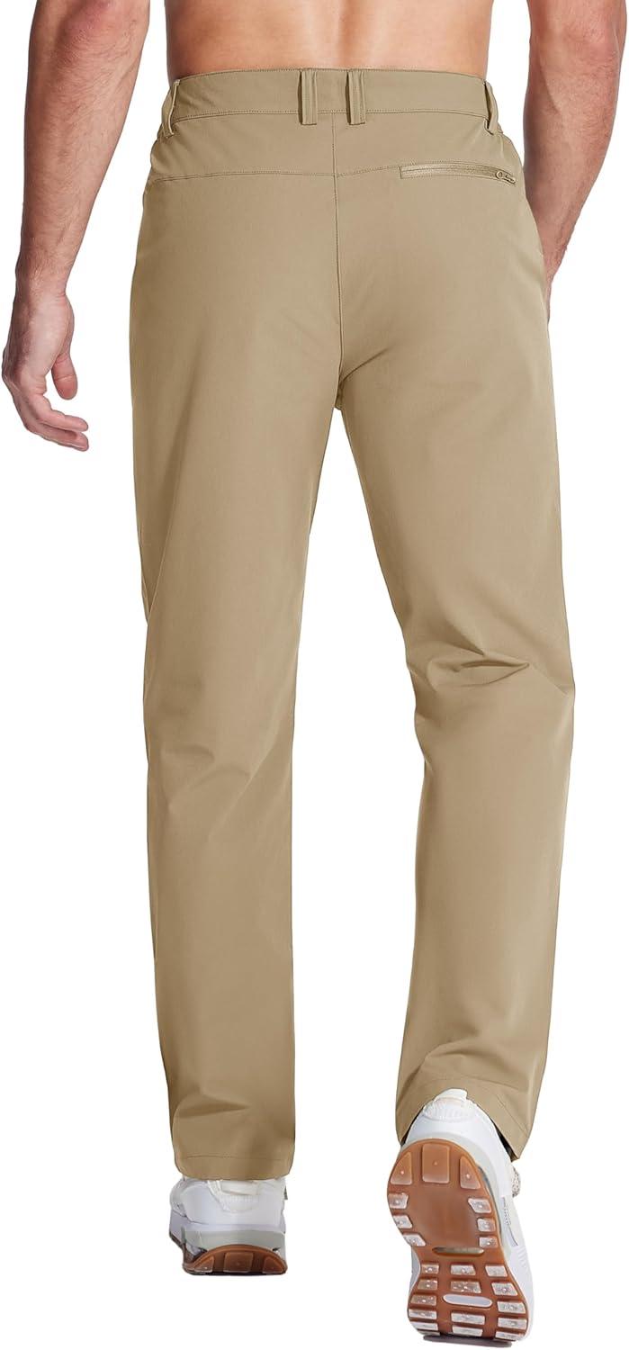 imageMAGCOMSEN Mens Lightweight Hiking Pants with 4 Pockets Water Resistant Quick Dry Fishing Travel Work Outddoor PantsKhaki