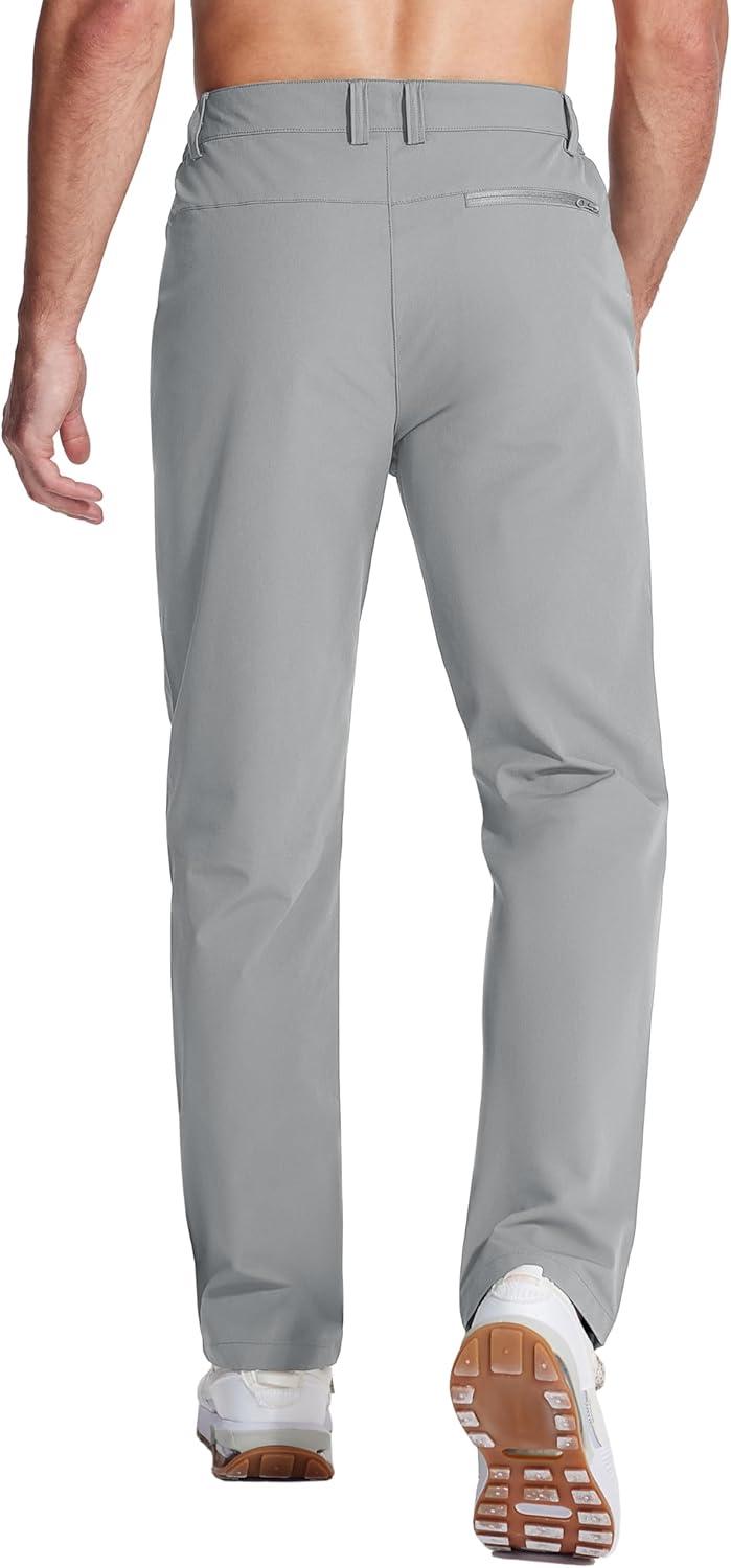 imageMAGCOMSEN Mens Lightweight Hiking Pants with 4 Pockets Water Resistant Quick Dry Fishing Travel Work Outddoor PantsLightgrey