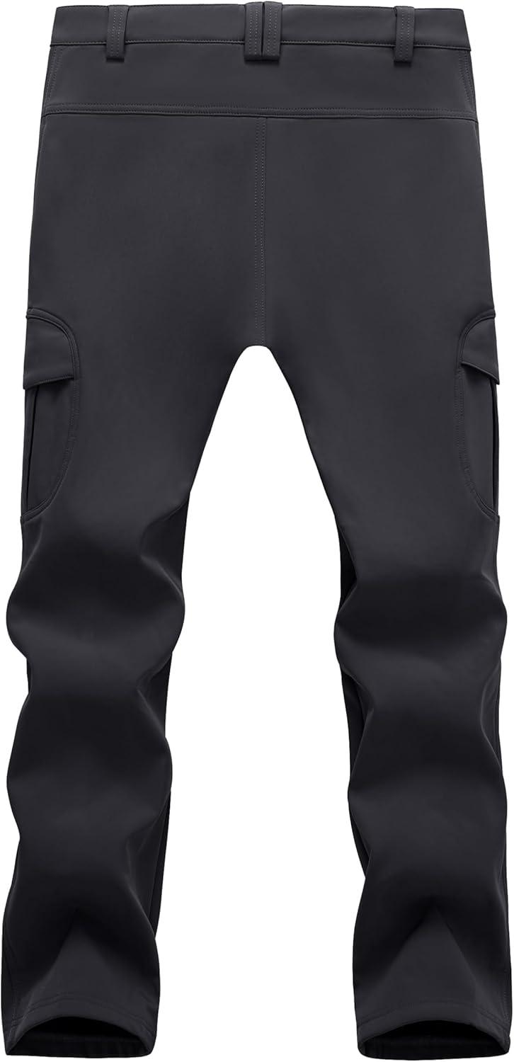 imageMAGCOMSEN Mens Winter Pants Water Resistant Fleece Lined Snowboard Ski Pants Softshell Tactical Pants with MultiPocketsBlack