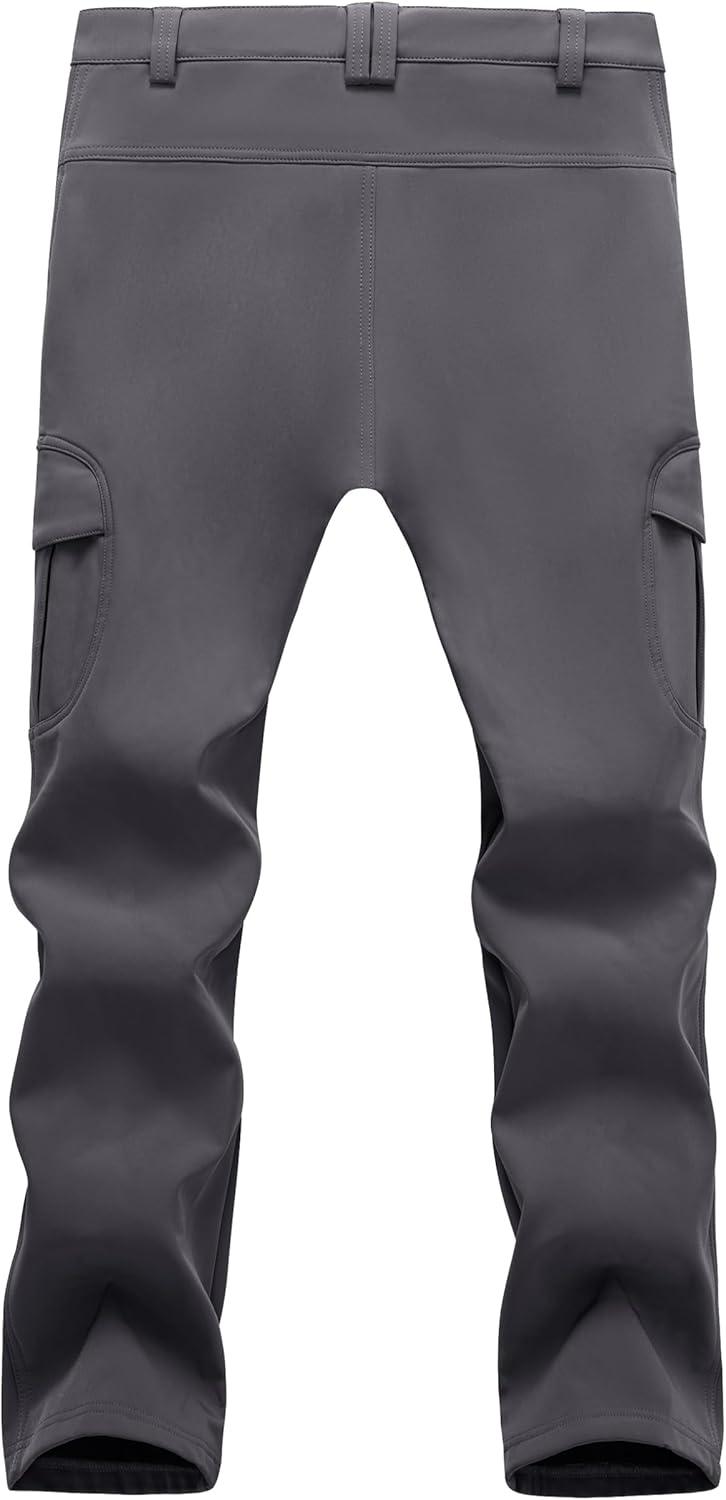 imageMAGCOMSEN Mens Winter Pants Water Resistant Fleece Lined Snowboard Ski Pants Softshell Tactical Pants with MultiPocketsGray