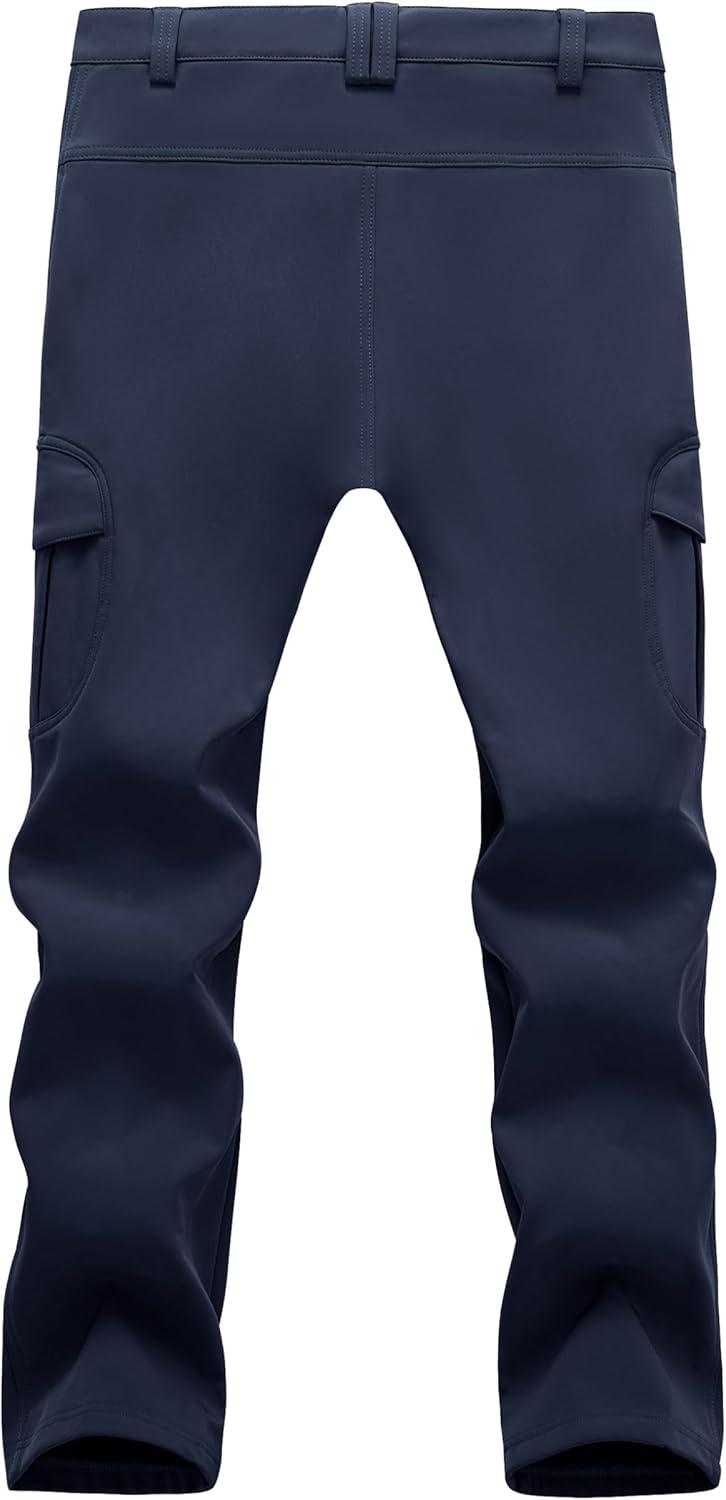 imageMAGCOMSEN Mens Winter Pants Water Resistant Fleece Lined Snowboard Ski Pants Softshell Tactical Pants with MultiPocketsNavy