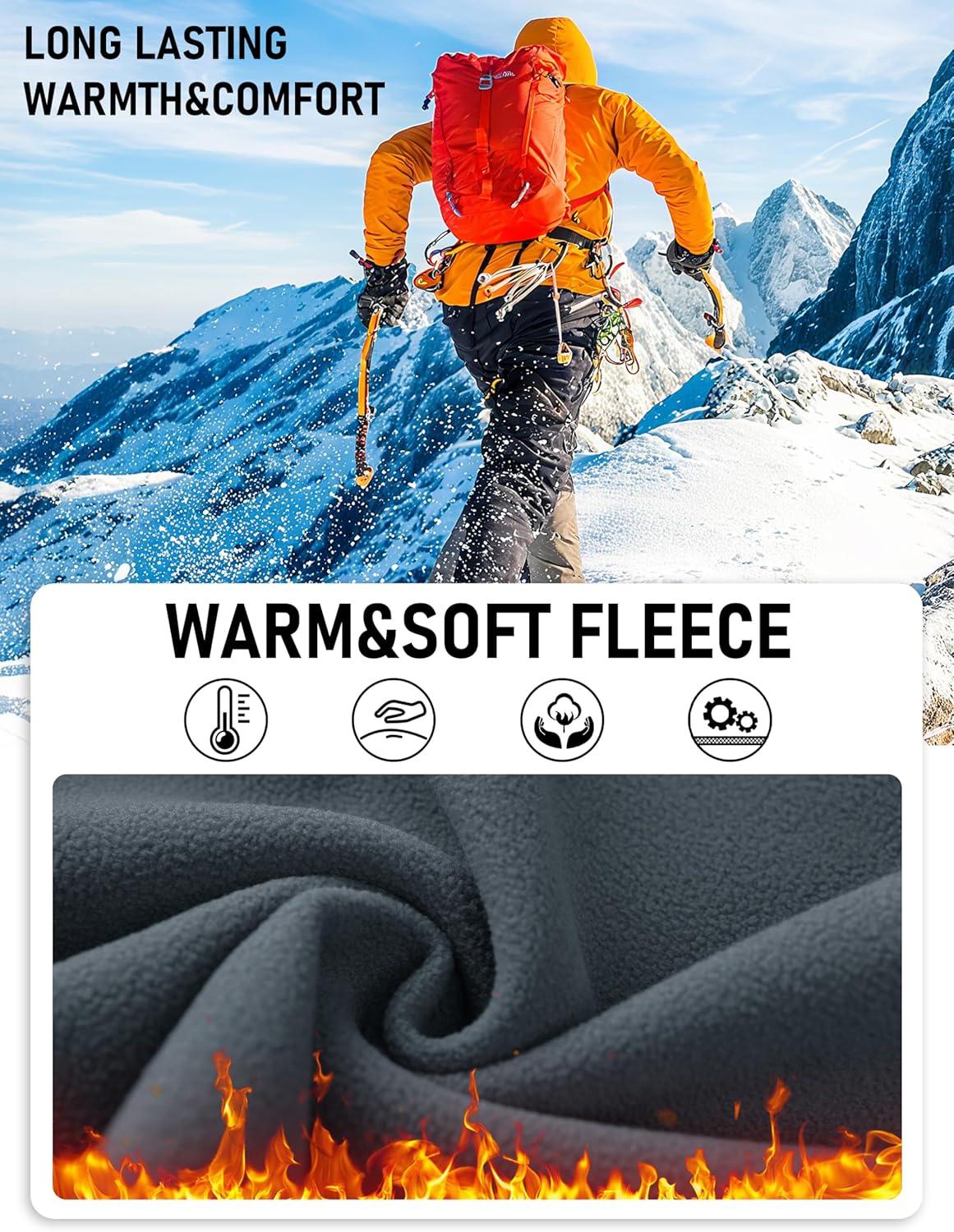 imageMAGCOMSEN Mens Winter Pants Water Resistant Fleece Lined Snowboard Ski Pants Softshell Tactical Pants with MultiPocketsSand