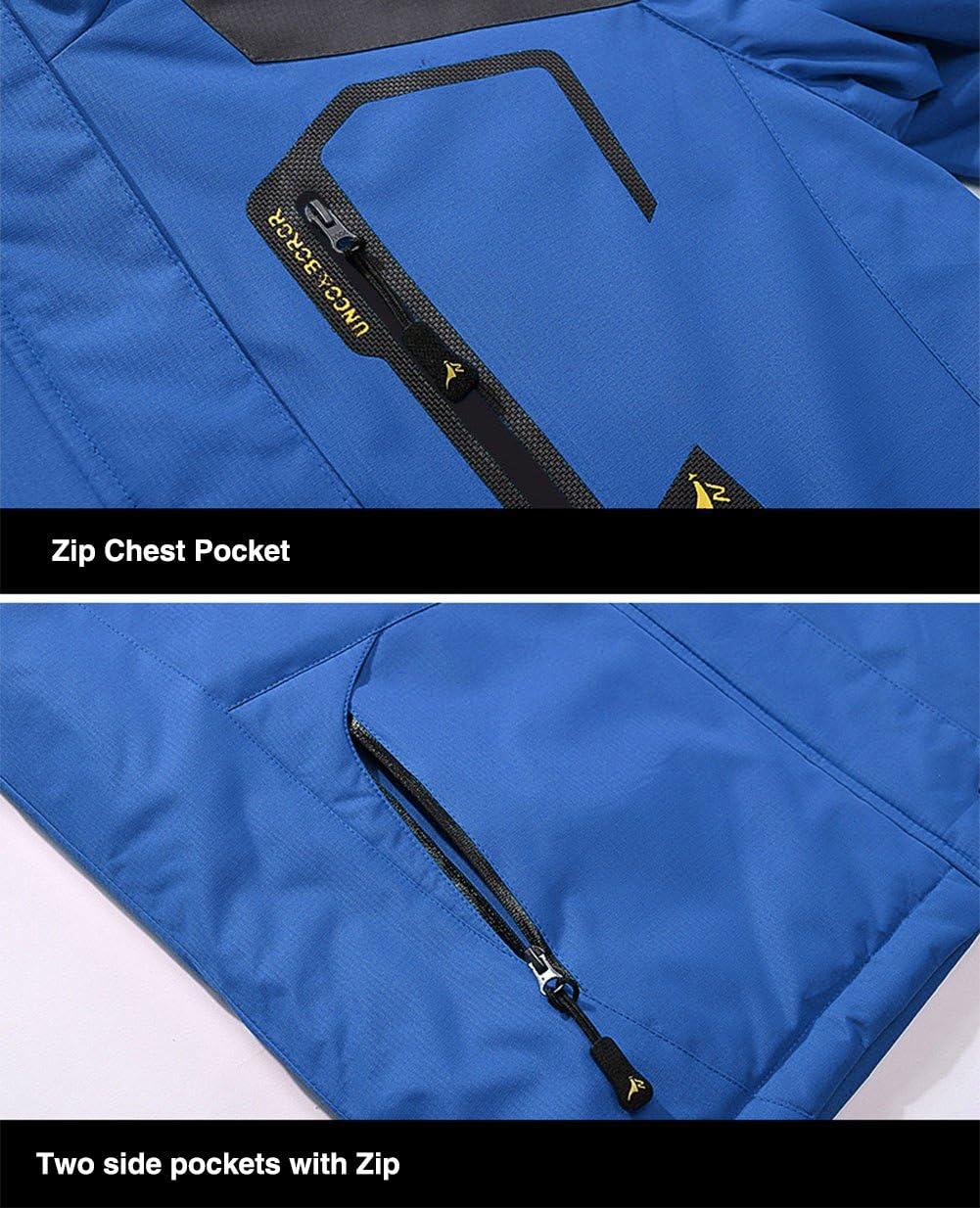 imageMountain Jackets for Men Fleece Climbing Snow Ski Jacket Winter Snowboarding Windproof Softshell Skiing Jacket Waterproof Hoodie Blue