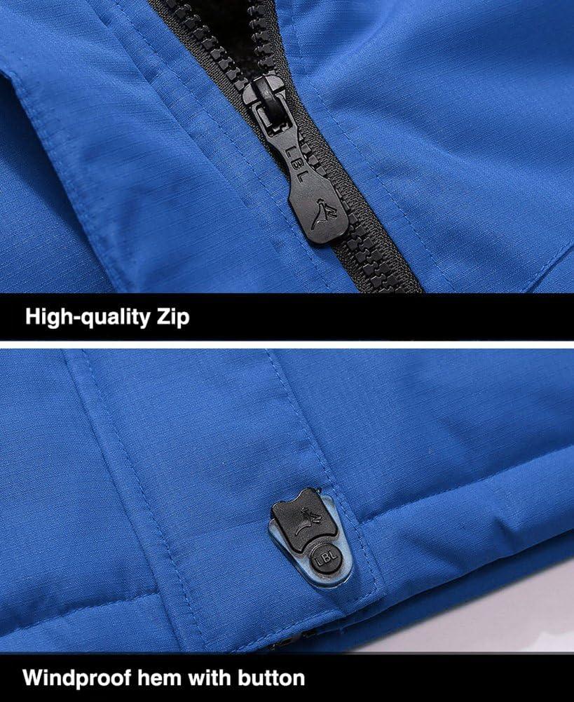 imageMountain Jackets for Men Fleece Climbing Snow Ski Jacket Winter Snowboarding Windproof Softshell Skiing Jacket Waterproof Hoodie Blue