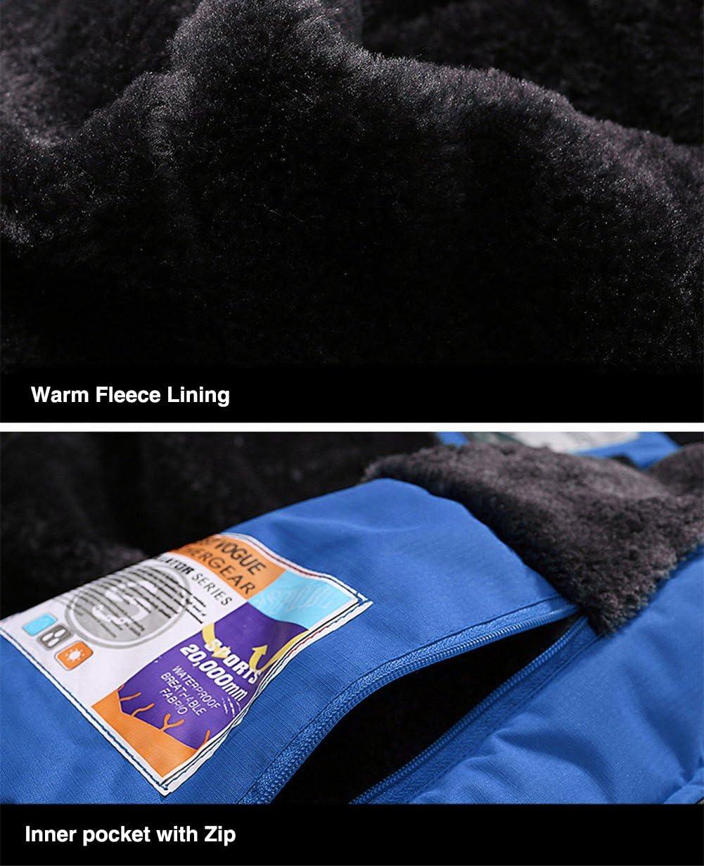 imageMountain Jackets for Men Fleece Climbing Snow Ski Jacket Winter Snowboarding Windproof Softshell Skiing Jacket Waterproof Hoodie Blue