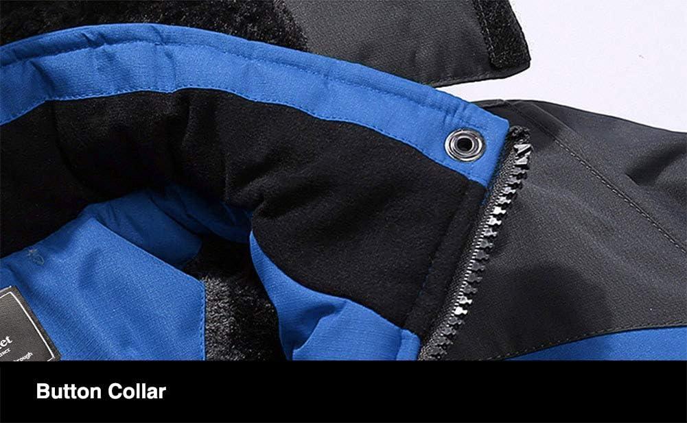 imageMountain Jackets for Men Fleece Climbing Snow Ski Jacket Winter Snowboarding Windproof Softshell Skiing Jacket Waterproof Hoodie Blue