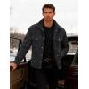 imageMAGCOMSEN Mens Corduroy Jacket Winter Sherpa Lined Warm Thick Trucker Cargo Coat with 5 PocketsDark Grey
