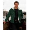 imageMAGCOMSEN Mens Corduroy Jacket Winter Sherpa Lined Warm Thick Trucker Cargo Coat with 5 PocketsEmerald Green