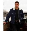 imageMAGCOMSEN Mens Corduroy Jacket Winter Sherpa Lined Warm Thick Trucker Cargo Coat with 5 PocketsNavy