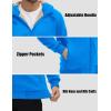 imageMAGCOMSEN Mens Fleece Hoodie Sherpa Jacket Full Zip Warm Fuzzy Windproof Winter Coats Hooded OutwearAzure