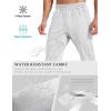 imageMAGCOMSEN Mens Fleece Lined Winter Warm Pants Water Resistant Workout Athletic Casual Sweatpants with 3 Zipper PocketsWhite