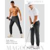imageMAGCOMSEN Mens Golf Pants Stretch Joggers with Zipper Pockets Work Casual Slack for MenDark Grey