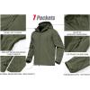 imageMAGCOMSEN Mens Jacket Tactical Performance Waterproof Softshell Jackets Fleece Lined Ski Snow Winter WindbreakerArmy Green