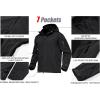 imageMAGCOMSEN Mens Jacket Tactical Performance Waterproof Softshell Jackets Fleece Lined Ski Snow Winter WindbreakerBlack