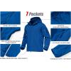imageMAGCOMSEN Mens Jacket Tactical Performance Waterproof Softshell Jackets Fleece Lined Ski Snow Winter WindbreakerBright Blue