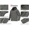 imageMAGCOMSEN Mens Jacket Tactical Performance Waterproof Softshell Jackets Fleece Lined Ski Snow Winter WindbreakerGray