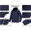 imageMAGCOMSEN Mens Jacket Tactical Performance Waterproof Softshell Jackets Fleece Lined Ski Snow Winter WindbreakerNavy