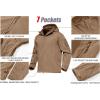 imageMAGCOMSEN Mens Jacket Tactical Performance Waterproof Softshell Jackets Fleece Lined Ski Snow Winter WindbreakerSand