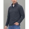 imageMAGCOMSEN Mens Shirts 14 Zip Fleece Pullover MidWeight Long Sleeve Sweatshirts Athletic ShirtsBlack