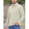 imageMAGCOMSEN Mens Shirts 14 Zip Fleece Pullover MidWeight Long Sleeve Sweatshirts Athletic ShirtsCreamy White