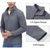 imageMAGCOMSEN Mens Shirts 14 Zip Fleece Pullover MidWeight Long Sleeve Sweatshirts Athletic ShirtsDark Grey