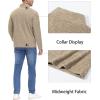 imageMAGCOMSEN Mens Shirts 14 Zip Fleece Pullover MidWeight Long Sleeve Sweatshirts Athletic ShirtsKhaki