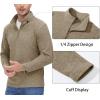 imageMAGCOMSEN Mens Shirts 14 Zip Fleece Pullover MidWeight Long Sleeve Sweatshirts Athletic ShirtsLight Brown