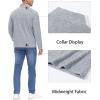 imageMAGCOMSEN Mens Shirts 14 Zip Fleece Pullover MidWeight Long Sleeve Sweatshirts Athletic ShirtsLight Grey