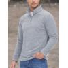 imageMAGCOMSEN Mens Shirts 14 Zip Fleece Pullover MidWeight Long Sleeve Sweatshirts Athletic ShirtsLight Grey