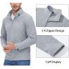 imageMAGCOMSEN Mens Shirts 14 Zip Fleece Pullover MidWeight Long Sleeve Sweatshirts Athletic ShirtsLight Grey