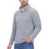 imageMAGCOMSEN Mens Shirts 14 Zip Fleece Pullover MidWeight Long Sleeve Sweatshirts Athletic ShirtsLight Grey
