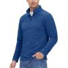 imageMAGCOMSEN Mens Shirts 14 Zip Fleece Pullover MidWeight Long Sleeve Sweatshirts Athletic ShirtsMedium Blue