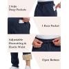 imageMAGCOMSEN Mens Winter Fleece Pants Sherpa Lined Sweatpants Thermal Warm Thicken Pants Active Joggers with 3 PocketsNavy