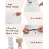 imageMAGCOMSEN Mens Winter Fleece Pants Sherpa Lined Sweatpants Thermal Warm Thicken Pants Active Joggers with 3 PocketsWhite