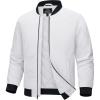 imageMAGCOMSEN Bomber Jackets for Men Winter Casual Quilted Jacket Warm Windproof Padded Jackets Zip Up CoatsWhite