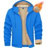 imageMAGCOMSEN Mens Fleece Hoodie Sherpa Jacket Full Zip Warm Fuzzy Windproof Winter Coats Hooded OutwearAzure