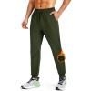 imageMAGCOMSEN Mens Fleece Joggers with Pockets Winter Warm Pants Workout Athletic Gym Sweatpants for MenArmy Green