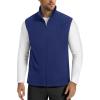 imageMAGCOMSEN Mens Fleece Vest Lightweight Zip Up Winter Vests Outerwear Warm Polar Sleeveless Jacket with Pockets Casual GolfBright Blue