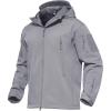 imageMAGCOMSEN Mens Jacket Tactical Performance Waterproof Softshell Jackets Fleece Lined Ski Snow Winter WindbreakerLight Grey