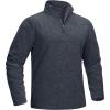 imageMAGCOMSEN Mens Shirts 14 Zip Fleece Pullover MidWeight Long Sleeve Sweatshirts Athletic ShirtsBlack