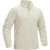 imageMAGCOMSEN Mens Shirts 14 Zip Fleece Pullover MidWeight Long Sleeve Sweatshirts Athletic ShirtsCreamy White