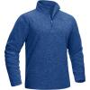 imageMAGCOMSEN Mens Shirts 14 Zip Fleece Pullover MidWeight Long Sleeve Sweatshirts Athletic ShirtsMedium Blue