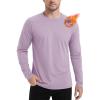 imageMAGCOMSEN Mens Thermal Shirt Fleece Lined Long Sleeve Athletic Base Layer Workout TopLight Purple