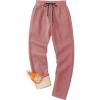 imageMAGCOMSEN Mens Winter Fleece Pants Sherpa Lined Sweatpants Thermal Warm Thicken Pants Active Joggers with 3 PocketsGrey Pink