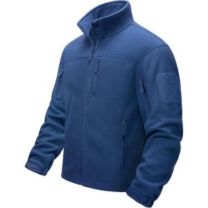imageMAGCOMSEN Mens FullZip Fleece Jacket Casual Stand Collar Outwear Winter Tactical Jackets Warm Coats