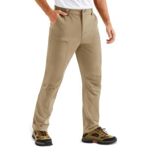 imageMAGCOMSEN Mens Hiking Pants Lightweight Quick Dry 7 Pockets Travel Pants for Men Water Resistant Ripstop Work FishingKhaki