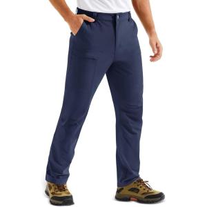 imageMAGCOMSEN Mens Hiking Pants Lightweight Quick Dry 7 Pockets Travel Pants for Men Water Resistant Ripstop Work FishingNavy Blue