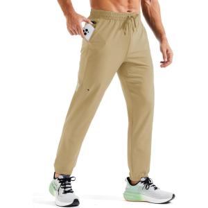 imageMAGCOMSEN Mens Hiking Pants Mens Lightweight Pants Quick Dry UPF 50 Joggers Athletic Workout Travel Casual with PocketKhaki