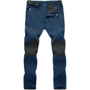 imageMAGCOMSEN Mens Hiking Pants QuickDry Water Resistant Lightweight Work Outdoor Pants with Zipper PocketsBlue Grey