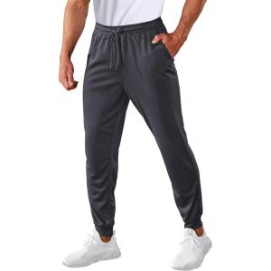 imageMAGCOMSEN Mens Joggers Sweatpants Quick Dry Running Pants with Pockets Summer Lightweight Athletic Workout PantsDark Grey